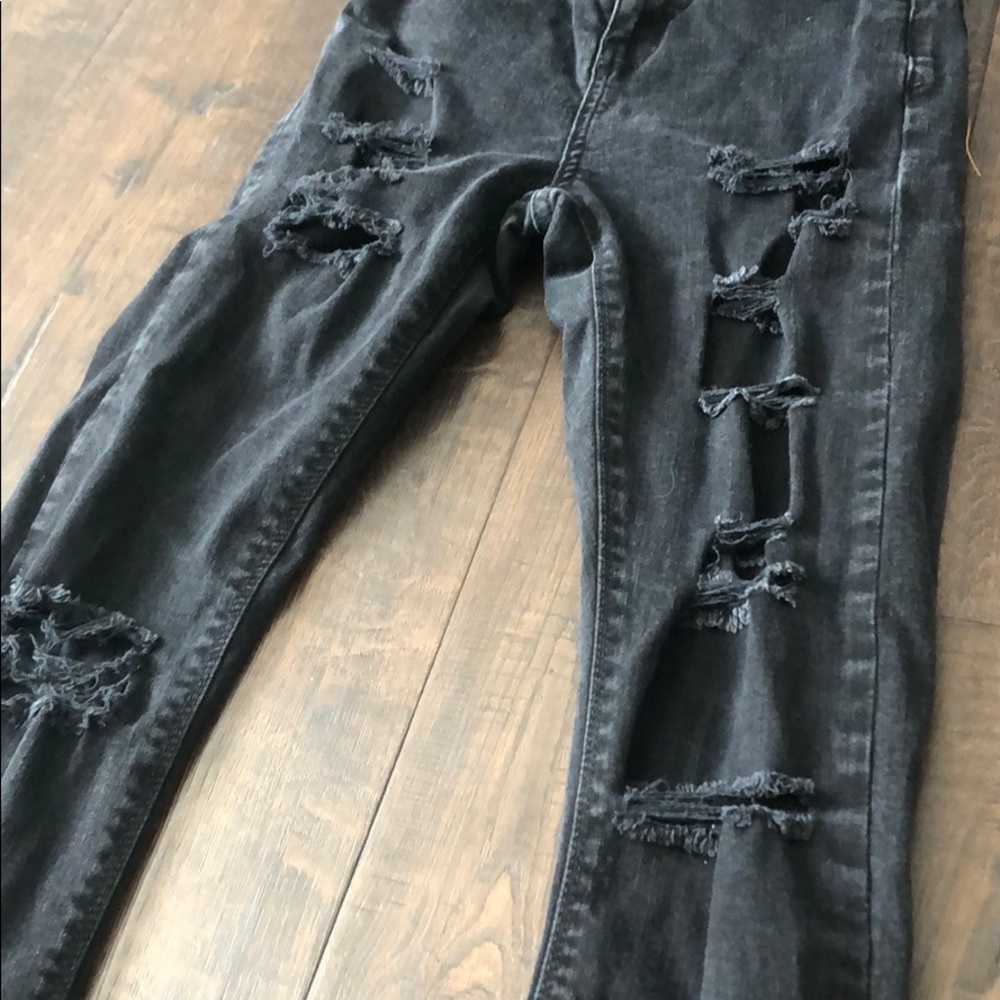 Top shop Washed Black Super Rip Jamie Skinny Jeans - Picture 2 of 4